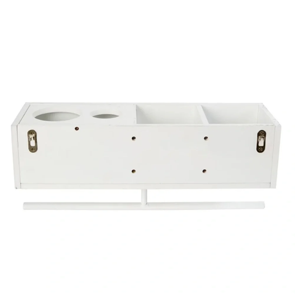 NIB White Organization Bathroom Wall Shelf with Towel Bar!